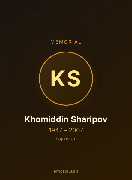 Memorial portrait of Khomiddin Sharipov