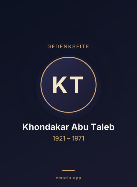 Gedenkportrait von Khondakar Abu Taleb