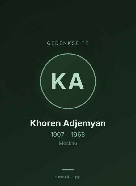 Gedenkportrait von Khoren Adjemyan