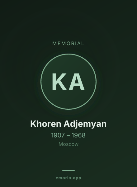 Memorial portrait of Khoren Adjemyan