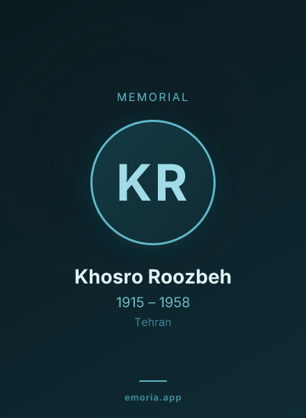 Memorial portrait of Khosro Roozbeh