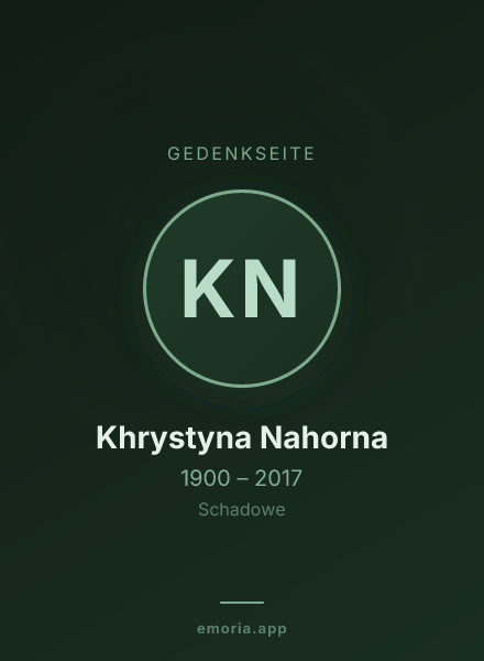 Gedenkportrait von Khrystyna Nahorna