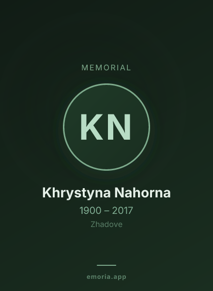 Memorial portrait of Khrystyna Nahorna
