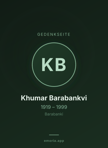 Gedenkportrait von Khumar Barabankvi