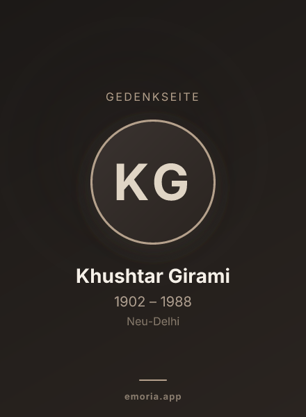 Gedenkportrait von Khushtar Girami
