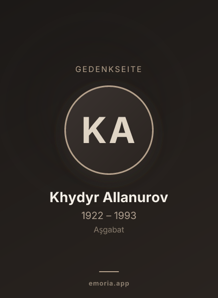 Gedenkportrait von Khydyr Allanurov