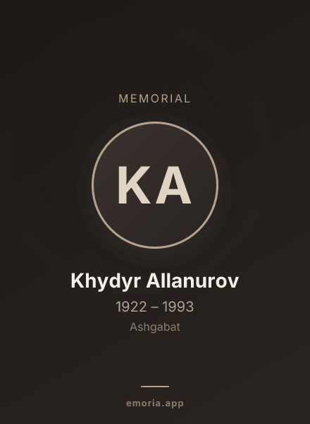 Memorial portrait of Khydyr Allanurov