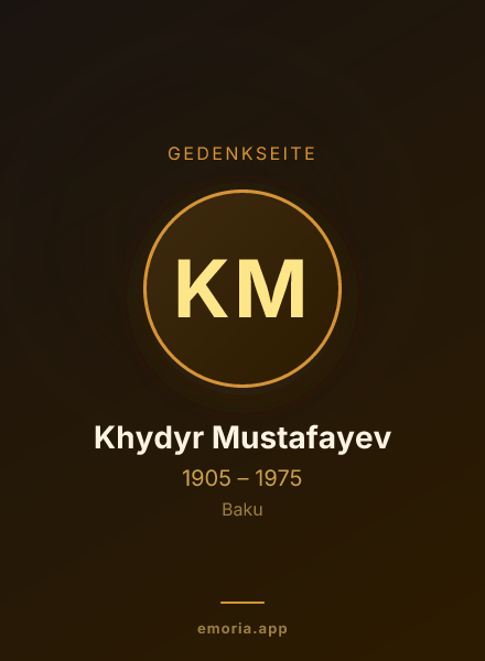 Gedenkportrait von Khydyr Mustafayev