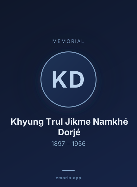 Memorial portrait of Khyung Trul Jikme Namkhé Dorjé