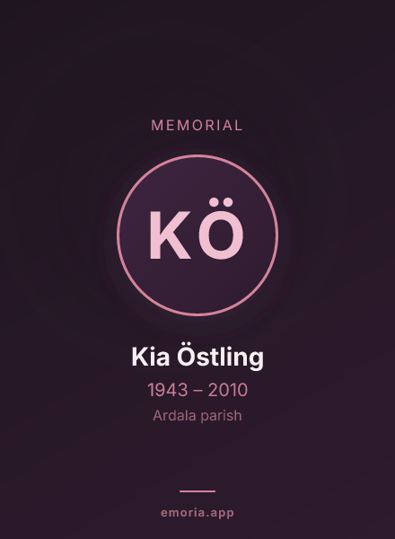 Memorial portrait of Kia Östling