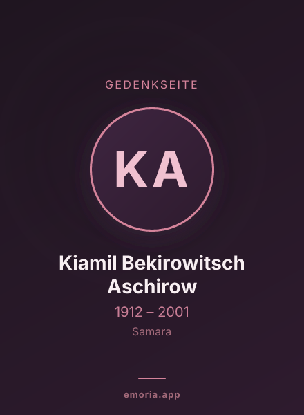 Gedenkportrait von Kiamil Bekirowitsch Aschirow