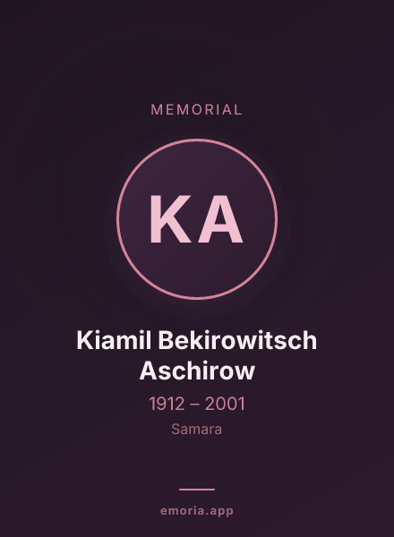 Memorial portrait of Kiamil Bekirowitsch Aschirow