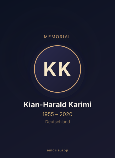 Memorial portrait of Kian-Harald Karimi