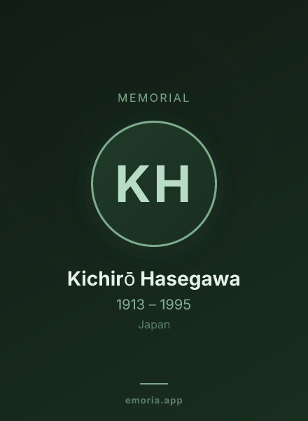 Memorial portrait of Kichirō Hasegawa