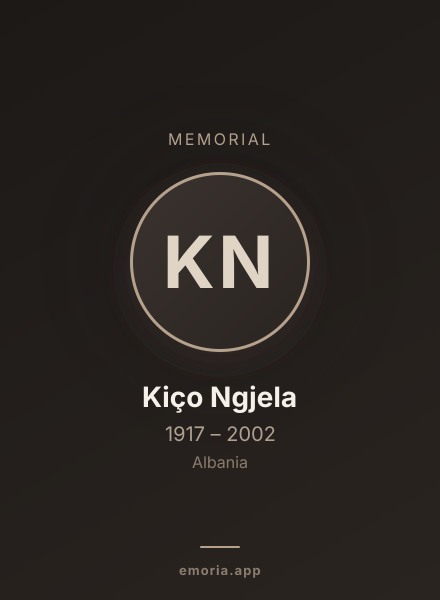 Memorial portrait of Kiço Ngjela