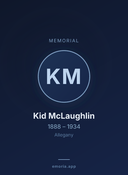 Memorial portrait of Kid McLaughlin