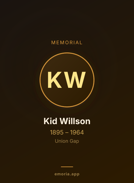 Memorial portrait of Kid Willson