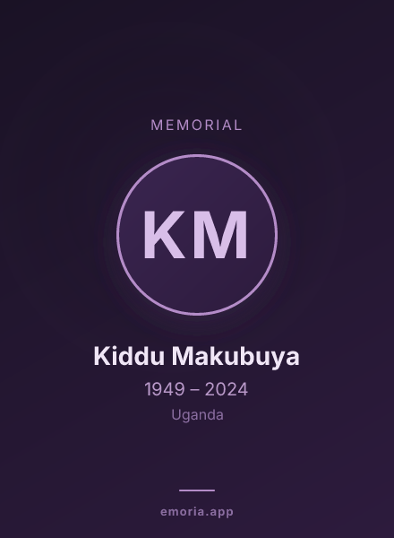 Memorial portrait of Kiddu Makubuya