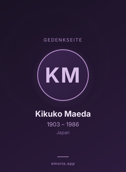 Gedenkportrait von Kikuko Maeda