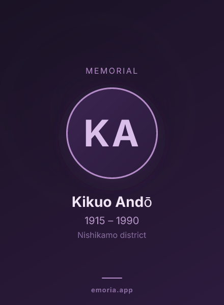 Memorial portrait of Kikuo Andō