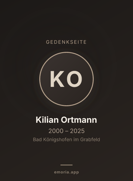 Gedenkportrait von Kilian Ortmann