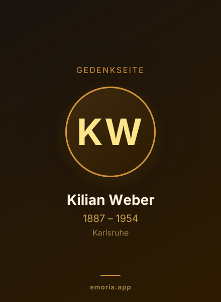 Gedenkportrait von Kilian Weber