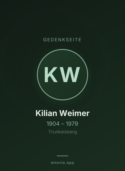 Gedenkportrait von Kilian Weimer