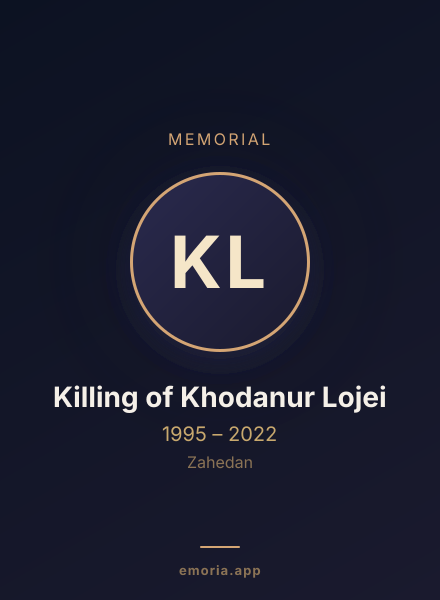 Memorial portrait of Killing of Khodanur Lojei