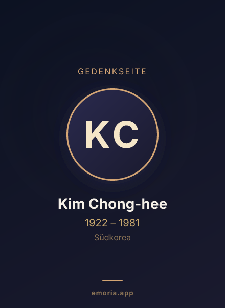 Gedenkportrait von Kim Chong-hee
