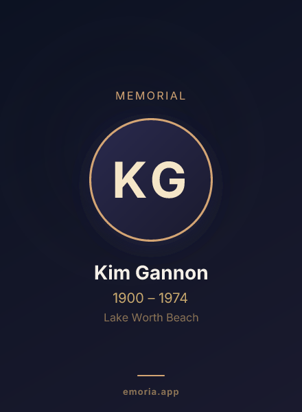 Memorial portrait of Kim Gannon