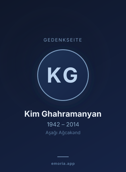 Gedenkportrait von Kim Ghahramanyan