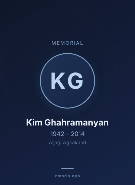 Memorial portrait of Kim Ghahramanyan