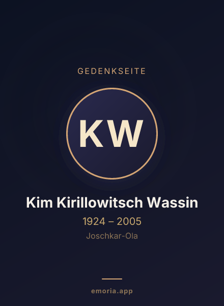 Gedenkportrait von Kim Kirillowitsch Wassin