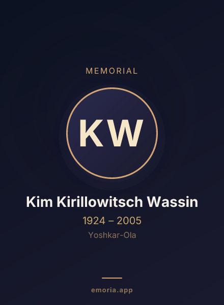 Memorial portrait of Kim Kirillowitsch Wassin
