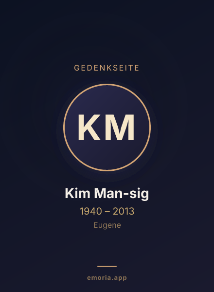 Gedenkportrait von Kim Man-sig