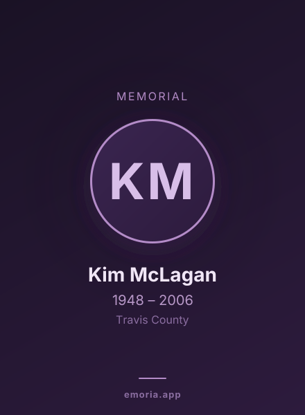 Memorial portrait of Kim McLagan