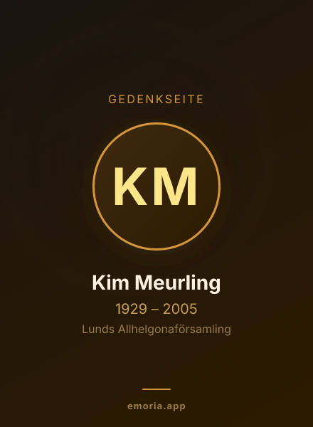 Gedenkportrait von Kim Meurling