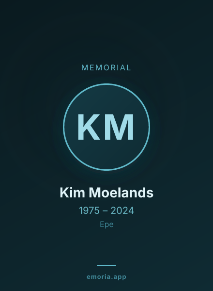 Memorial portrait of Kim Moelands
