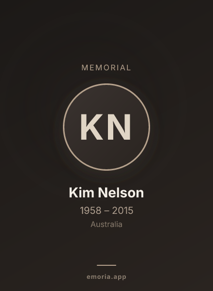 Memorial portrait of Kim Nelson