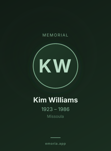 Memorial portrait of Kim Williams