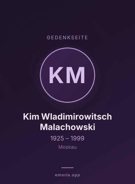 Gedenkportrait von Kim Wladimirowitsch Malachowski