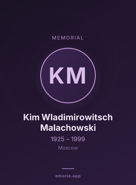 Memorial portrait of Kim Wladimirowitsch Malachowski