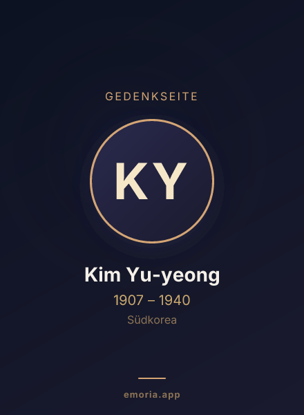 Gedenkportrait von Kim Yu-yeong