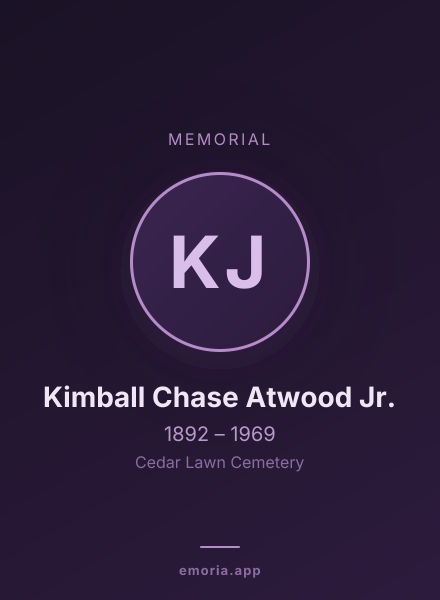 Memorial portrait of Kimball Chase Atwood Jr.