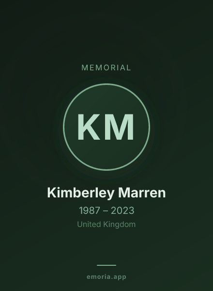 Memorial portrait of Kimberley Marren