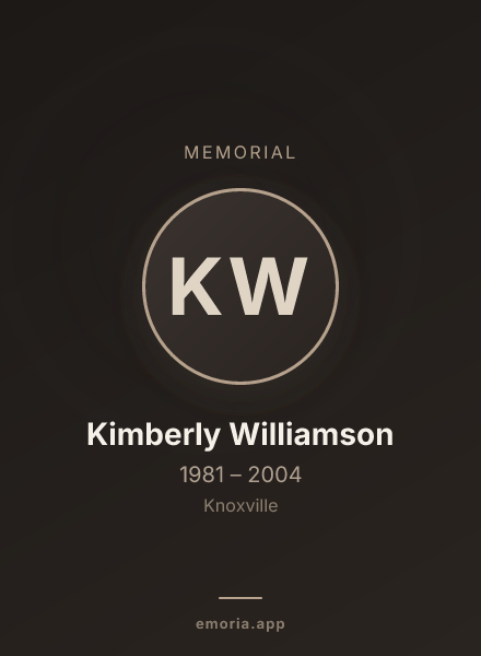 Memorial portrait of Kimberly Williamson