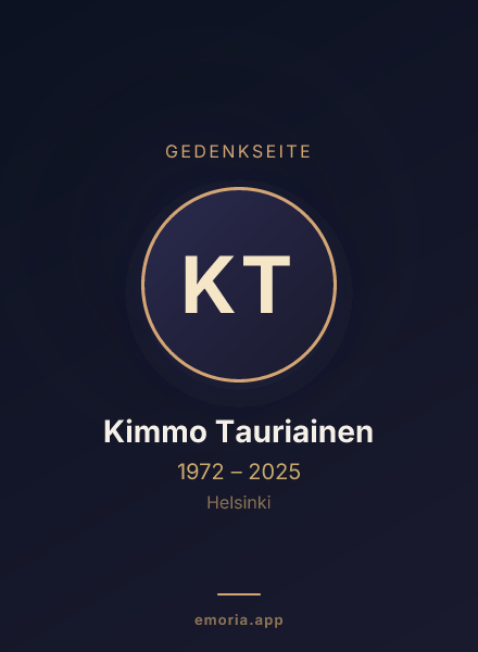 Gedenkportrait von Kimmo Tauriainen