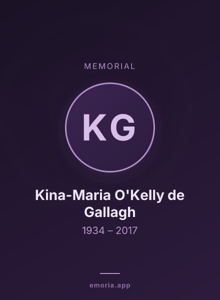 Memorial portrait of Kina-Maria O'Kelly de Gallagh