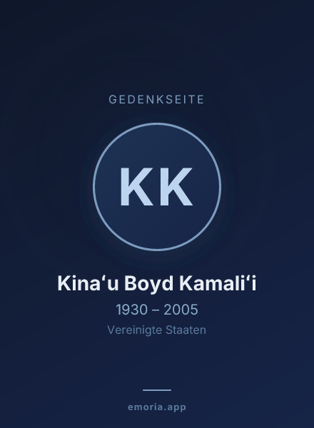 Gedenkportrait von Kinaʻu Boyd Kamaliʻi