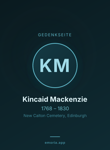 Gedenkportrait von Kincaid Mackenzie